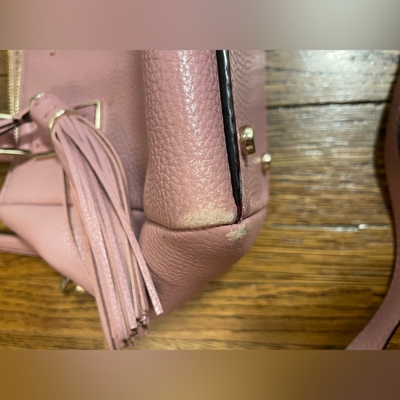 Mauve Kate Spade Satchel Purse with tassel - Picture 4 of 16
